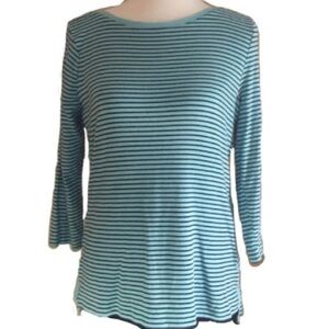 Talbots Teal Boatneck Stretch Tee